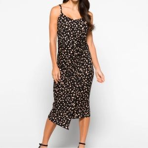 NINE BRITTON Vivienne Black Abstract Knit Midi Dress Sz Medium